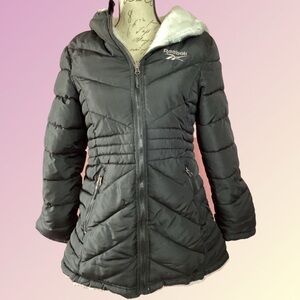 Reebok Women's Fully Reversible Long Sherpa Lined Puffer Jacket Small S